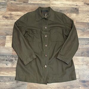 Vintage | Harvé Benard | Olive Green Wool Heritage Utility Shirt Jacket Shacket